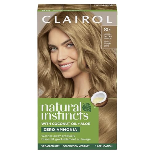 Clairol Natural Instincts Demi-Permanent Hair Dye, 8G Medium Golden Blonde Hair Color, Pack of 1