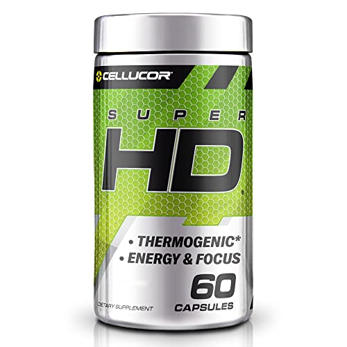 Cellucor SuperHD Thermogenic Fat Burner Weight Loss Supplement, Appetite Suppressant, & Energy Booster Capsimax, Green Tea Extract, 160mg Caffeine & More 60 Capsules (Packaging May Vary)