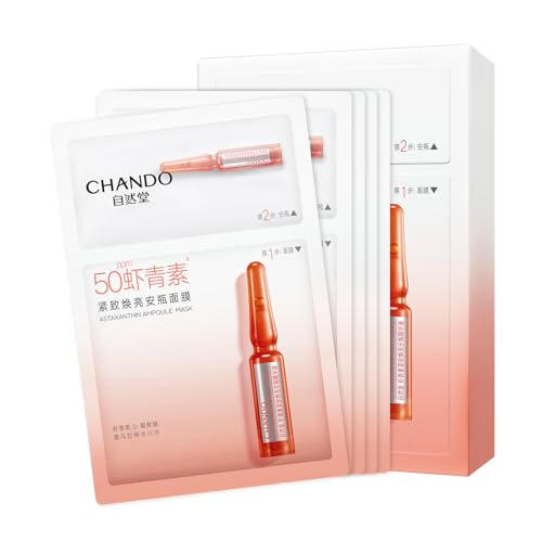 CHANDO Himalaya 2-Step Astaxanthin Firming Ampoule Mask (1.5ml+33mlx5PCS) - Firming & Radiance-Boosting with Astaxanthin for Wrinkle Reduction and Even Skin Tone
