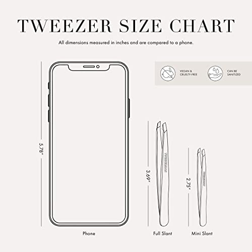 Tweezerman Mini Slant Tweezer, Classic Stainless