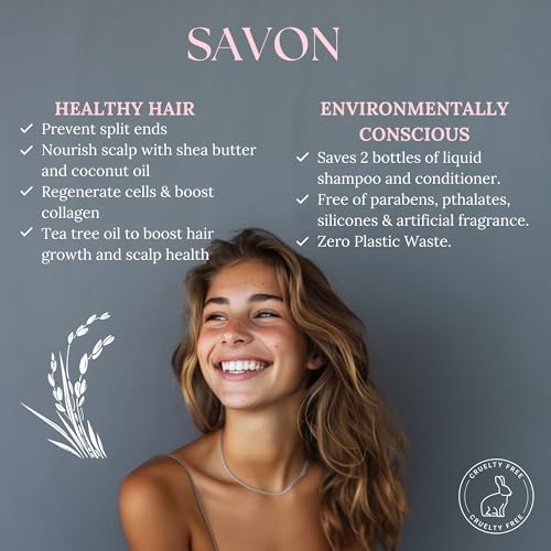 Premium Rice Water Shampoo and Conditioner Bars - Organic, Paraben-Free, for Hair Strengthening | USA | 2pc Set