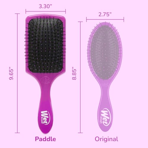 Wet Brush Paddle Detangler Hair Brush, Purple, Ultra-Soft IntelliFlex Bristles with AquaVent Design, Great For Treatment & Mask Application, Women, Men, Wet, Dry and Damaged Hair