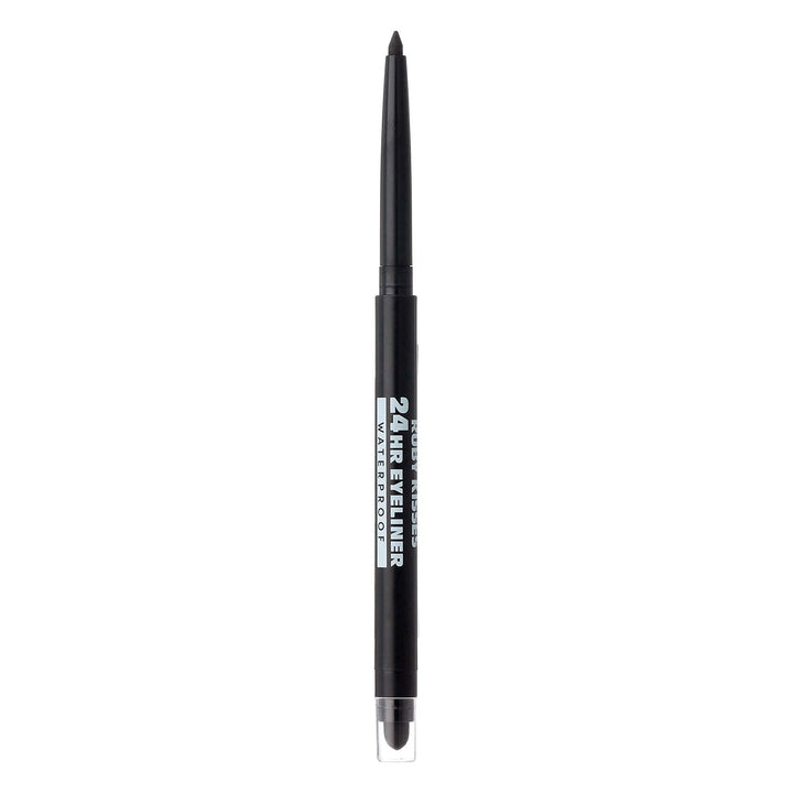 Ruby Kisses Waterproof Eyeliner, 24HR Waterproof Long-Lasting Mechanical Eyeliner Pencil with Built-in Sharpener, Smudgeproof 3 Pack (Blackest Black)