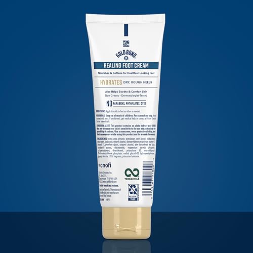 Gold Bond Healing Foot Cream, 4 oz. (Pack of 4), With Aloe, Nourishes & Softens For Healthier Looking Feet