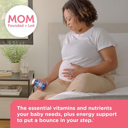 Mommy's Bliss Prenatal Multivitamin with Iron and Folic Acid, Supports Baby Development + Mom Immune System & Energy Levels w/ B Vitamins & Probiotics, Vegan & Gluten Free (45 Servings)