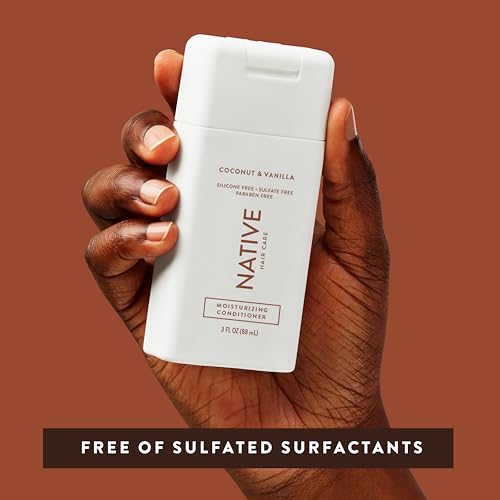 Native Moisturizing Shampoo & Conditioner, Coconut & Vanilla, 3 oz Travel Size, 1.5 Ounce (Pack of 2), Brown