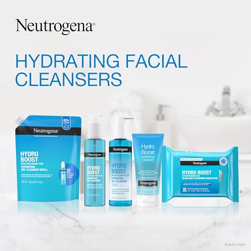 Neutrogena Hydro Boost Soothing Milk Facial Cleanser with Hyaluronic Acid, Hydrating Face Wash Gently Lifts Dirt & Oil Leaving Soft Soothed Skin, Hypoallergenic, Fragrance-Free, 7.8 Fl. Oz