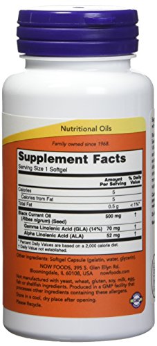 Now Foods Black Currant Oil 500 milligrams - 100 softgels (Pack of 2)