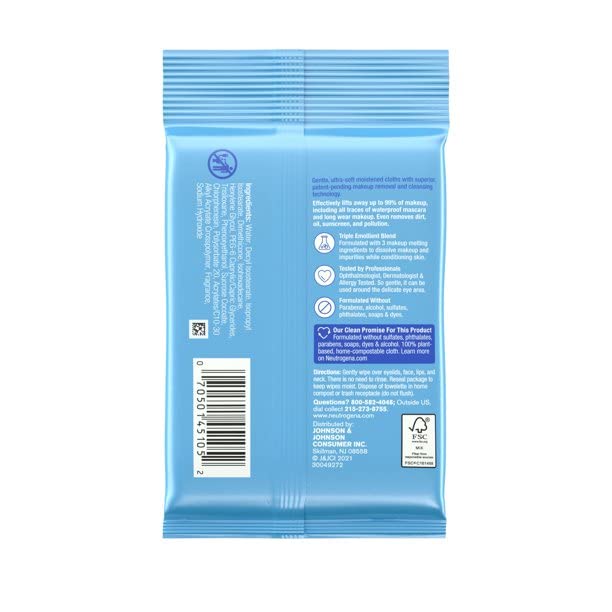 Neutrogena Make-up Remover Cleansing Towelettes Wipes (1 x 7 Pack) Travel Size