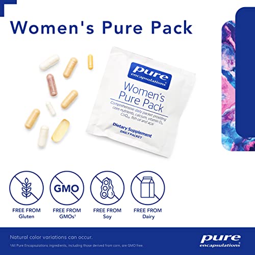Pure Encapsulations Women's Pure Pack - for Women Over 40 - Bone, Heart, Eye & Breast Health* - with Calcium, DHA, EPA & CoQ10 - Once-Daily - 30 Packets