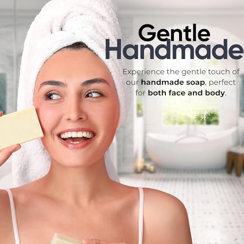 Beef Tallow Soap Bar – All Natural Grass Fed Tallow Soap Unscented – Moisturizing Face & Body Wash Great for Eczema, Dry, Itchy, Sensitive Skin – Handcrafted Bath Soap for Adults, Kids, Made in USA