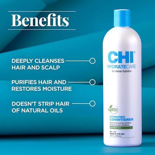 CHI CleanCare Clarifying Shampoo, Deeply Cleanses Hair & Scalp to Remove Build Up, Purify & Restore Moisture, Sulfate, Paraben, & Cruelty-Free, 25 Oz