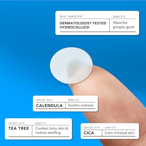AVARELLE Acne Cover Patches, Eligible Hydrocolloid Pimple Patches for Face with Tea Tree Oil, Korean Skincare Zit Patches for Face | HSA Store Eligible Items | Vegan, Cruelty-free