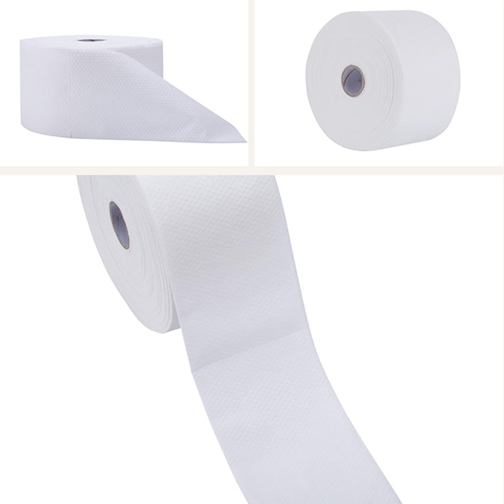 1 Roll White Non-woven Fabric Disposable Face Towel Soft Facial Towelette Makeup Remover Wet Dry Wipes Thick Comfortable Cotton Cosmetic Pads
