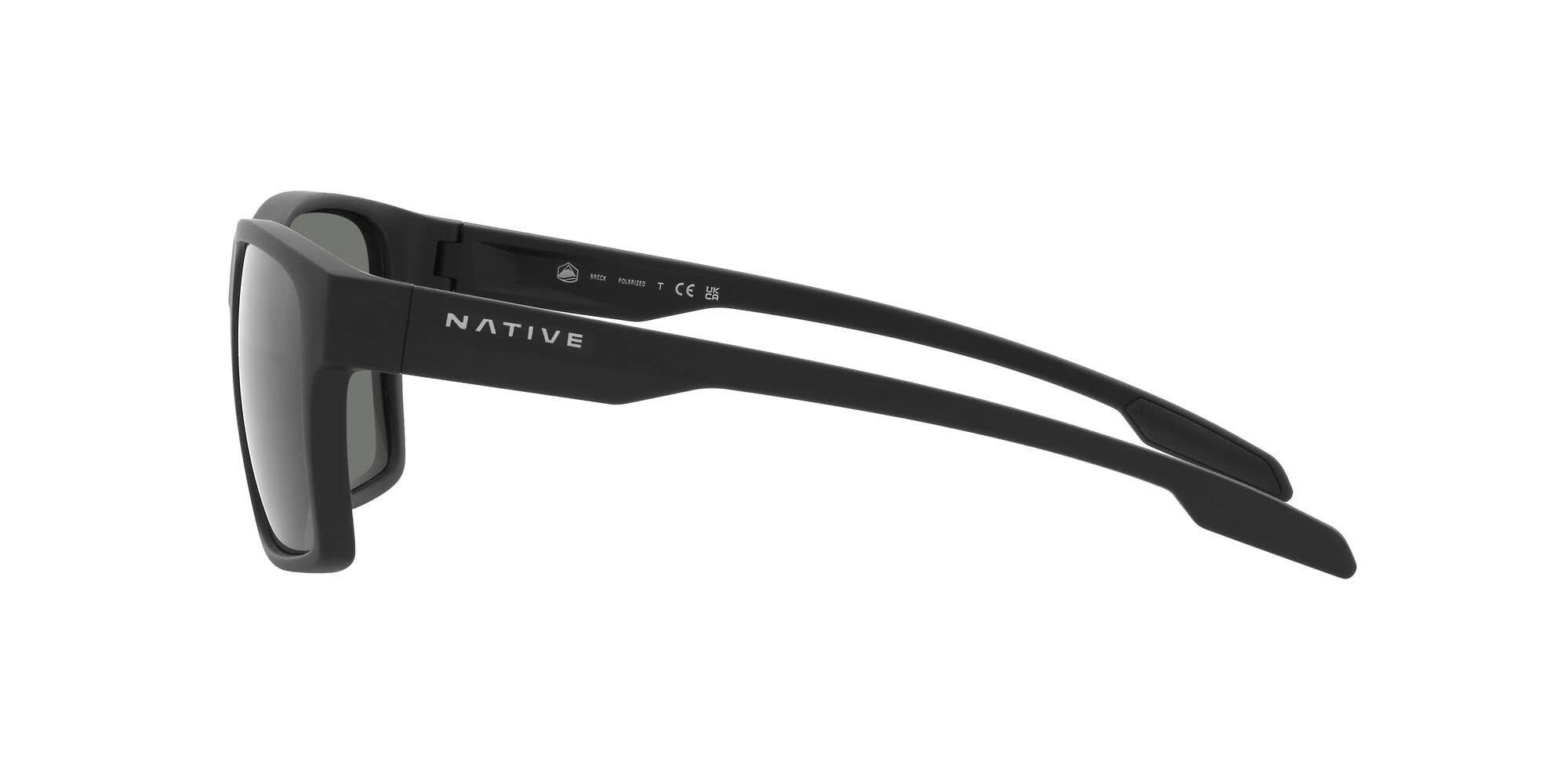 Native Men's XD9041 Breck Square Sunglasses, Matte Black/Grey Polarized, 56 mm