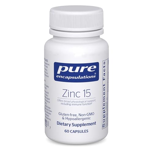 Pure Encapsulations Zinc 15 mg - Zinc Picolinate Supplement for Immune System Support, Growth & Development - for Wound Healing - with Premium Zinc Picolinate - 60 Capsules