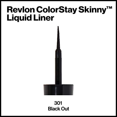 Revlon Skinny Liquid Eyeliner, ColorStay Eye Makeup, Waterproof, Smudge-proof, Longwearing with Ultra-Fine Tip, Black Out, 0.08 oz