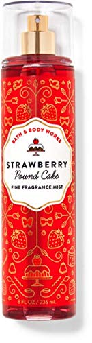 Bath & Body Works Skin Care Bundle Strawberry Pound Cake Wash Mist Cream Shower Gel and Lotion Full Size