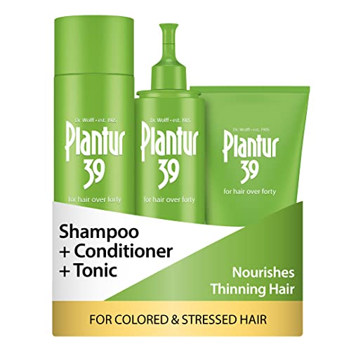 Plantur 39 Phyto-Caffeine Women's 3-Step System for Colored, Stressed Hair - Shampoo (8.45 fl), Conditioner (5.07 fl), Tonic (6.76 fl)