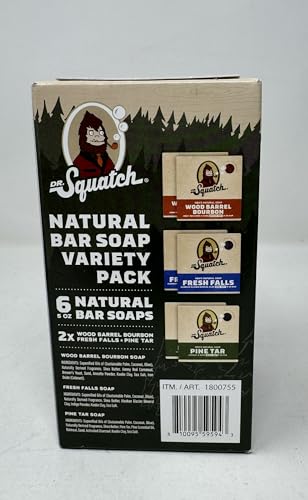 Dr. Squatch Natural Squawk Natural Bar Soap, Vareity Pack (6 count), Brown/blue/green