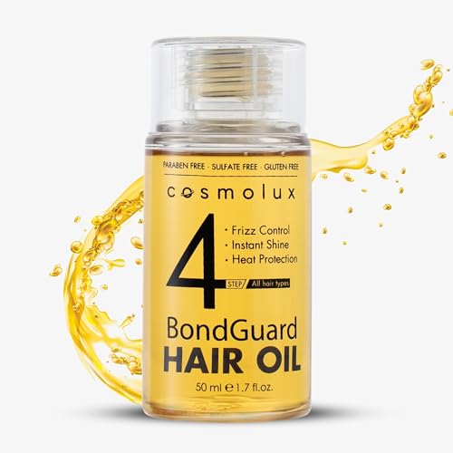 Cosmolux BondGuard Bonding Oil, Heat Protectant & Repair Oil for Damaged, Color-Treated & Frizzy Hair, Adds Shine & Tames Frizz, Lightweight & Vegan - 1.7 fl oz (50 mL)