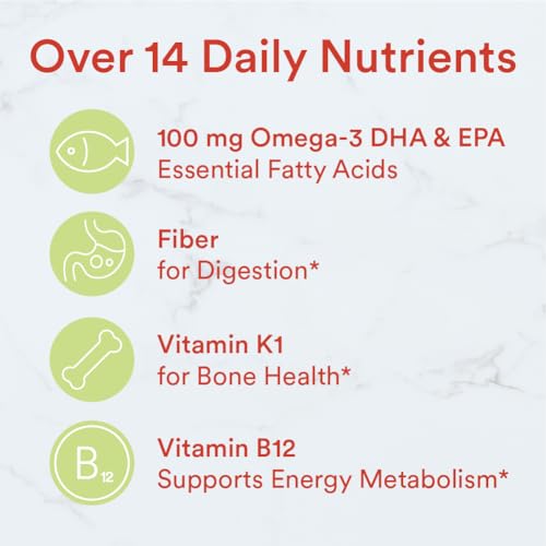 SmartyPants Kids Multivitamin Gummies and Fiber Supplement: Omega 3 Fish Oil (EPA/DHA), Vitamin D3, C, Vitamin B12, B6, Vitamin A, Zinc, Fiber Gummies, Three Fruit Flavors, 120 Count (30 Day Supply)