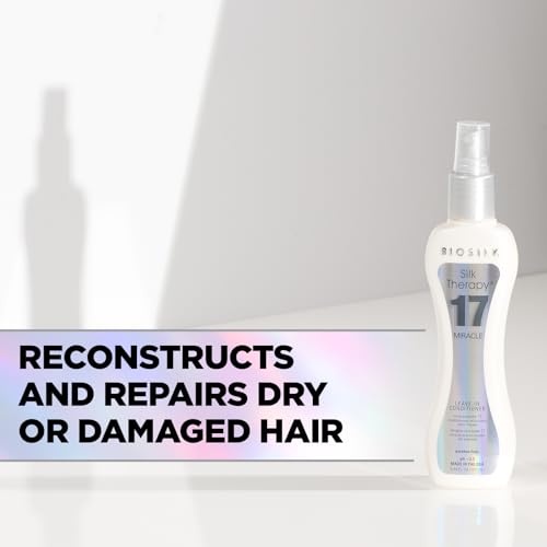BioSilk Silk Therapy Miracle 17 Leave-In Conditioner, Reconstructs & Repairs Dry & Damaged Hair, Sulfate, Paraben, & Cruelty-Free, 5.64 Oz