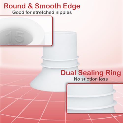 Nenesupply 15mm Flange Insert Compatible with Elvie Flange Pump Parts Elvie Stride Flange Medela Momcozy Flange Spectra Willow Reduce 24mm to 15mm Use as Elvie Inserts Medela Insert Momcozy Insert