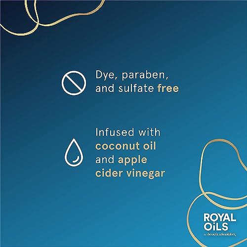Head & Shoulders Royal Oils Shampoo and Conditioner Set, Includes Anti-Dandruff Scalp Care Shampoo (12.8 Fl Oz.) & Moisture Renewal Scalp Balancing Conditioner, Hair Treatment for Curly & Coily Hair