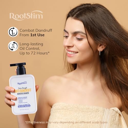 RootStim Anti-Dandruff Shampoo for Seborrheic Dermatitis and Folliculitis: Anti-Fungal Medicated Shampoo for Scalp Problems - Psoriasis Itchy and Oily Scalp Relief for Men & Women Sulfate Free