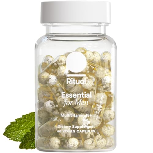 Ritual Multivitamin for Men 18+ with Zinc, Vitamin A and D3 for Immune Function Support*, Omega-3 DHA, B12, K2, Gluten Free, Non-GMO, Vegan, Mint Essenced, 30 Day Supply