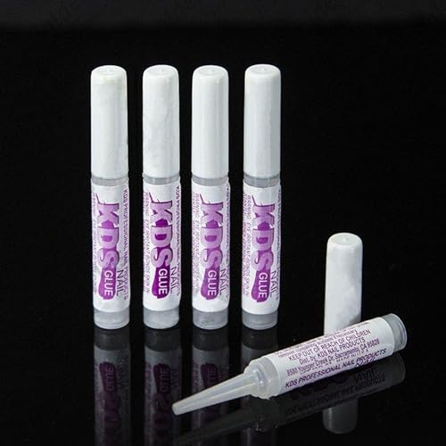 5 pcs KDS Nail Tip Glue - Adhesive Super Bond for Acrylic Nails Tips - 0.07 oz for Each Glue