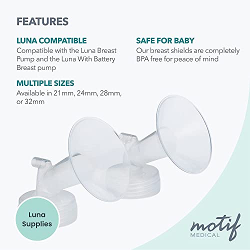 Motif Medical, Luna Breast Shields Flanges, Replacement Parts for Luna Breast Pump (32mm)