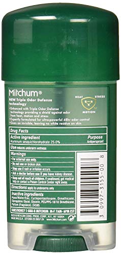 Mitchum Deodorant Mens Gel Unscented 2.25oz (2 Pack)