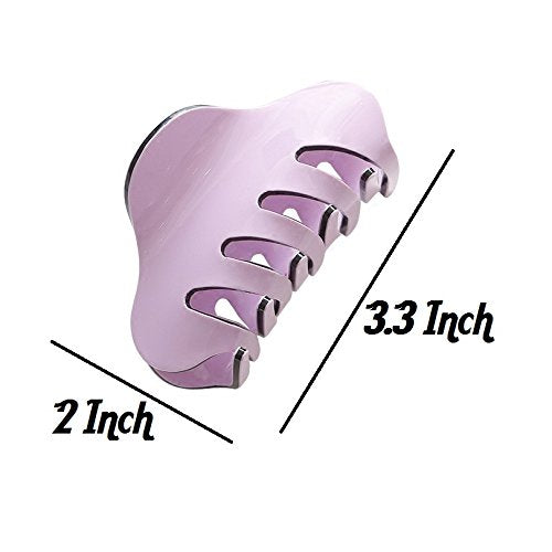 Pink+Purple: Liasun 3.3 Jelly Color Hair Claw Clip-Acrylic Strong Holding Power Hair Clips Hairgrip For Women And Girls Hair Barrettes For Medium Or Long Hair (Pink+Purple)
