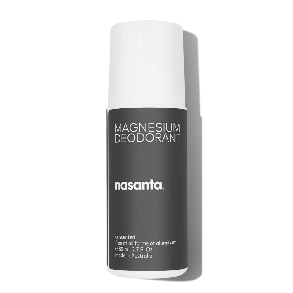 Nasanta Magnesium Deodorant Men Australian Made Natural Deodorant, 100% Free Of All Forms Of Aluminum, 80 M L 2.7 Fl Oz Roll On
