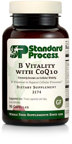 Standard Process Inc. B Vitality with CoQ10 - Supports Cellular Processes with Thiamine,Biotin,CoQ10, Vitamin B12,Riboflavin, Niacin,Vitamin B6,Folic Acid,Pantothenic Acid,Ginseng - 90 Capsules