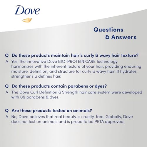Dove Curly Hair Care Bundle –Curl Definition & Strength Shampoo and Conditioner + Leave-In Conditioner (3 Piece Set)