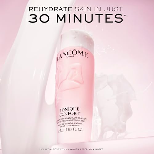 Lancôme Tonique Confort 24 HR Hydrating Milky Toner- Face Toner with Hyaluronic Acid, Acacia Honey, and Sweet Almond Oil for Visibily Softer, Smoother, Hydrated Skin - 6.7 Fl Oz