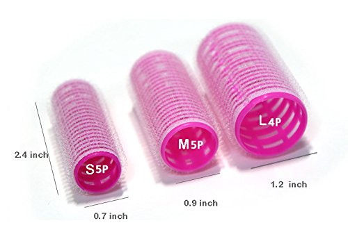 BeautyN 14P (Small + Medium + Large Size) Self Grip Hair Rollers Hair Culers