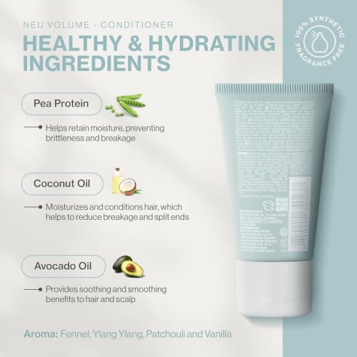 NEUMA Neu Volume Conditioner 1 Fl. Oz. Fennel, Ylang Ylang, Patchouli, and Vanilla Scent, Travel Size Moisturizing Conditioner Sulfate Free Paraben Free