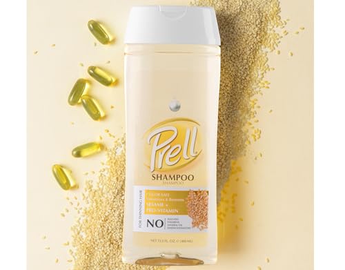 Prell Sesame + Pro-Vitamin Shampoo for Thinning Hair, Color Safe, Volumizes & Restores 13.5 fl. oz. (Pack of 2)