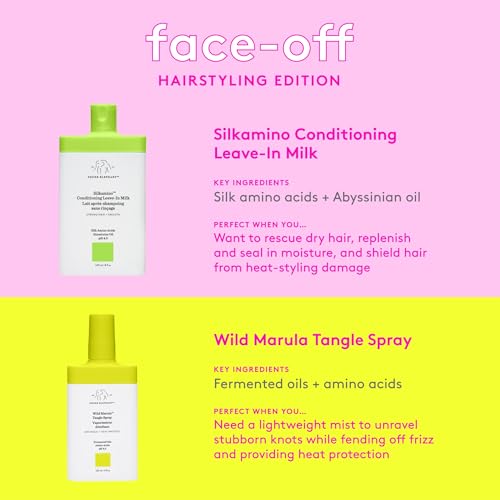 Drunk Elephant Wild Marula Tangle Spray - 120 ml/4 fl oz - Detangler and Heat Protectant - Clean Clinical - Sulfate-Free - Cruelty-Free - Dermatologist-Tested - Free of Essential Oils, Silicones, SLS