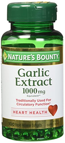 Nature's Bounty Garlic Extract 1000 mg, 100 Rapid Release Softgels (Pack of 4)