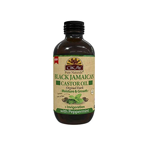 OKAY OKAY-BJODPE4 4 oz Black Jamaican Castor Oil Original Dark - Peppermint
