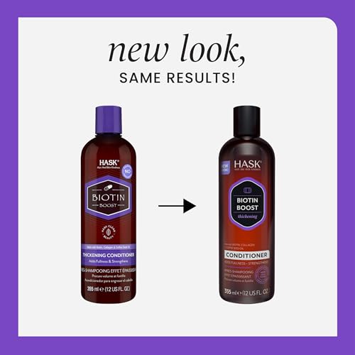 HASK BIOTIN BOOST Shampoo and Conditioner Set Thickening for all hair types, color safe, gluten-free, sulfate-free, paraben-free - 1 Shampoo and 1 Conditioner