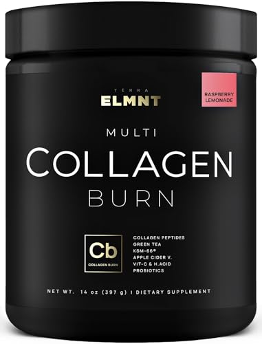 ELMNT Super Collagen Burn for Women w. Probiotics, Hyaluronic Acid, Apple C Vinegar, KSM66, Biotin+ Premium Colageno Multi Collagen Protein Powder for Weight Loss, Fat Burner, Hair, Skin+ (R-Lemonade)