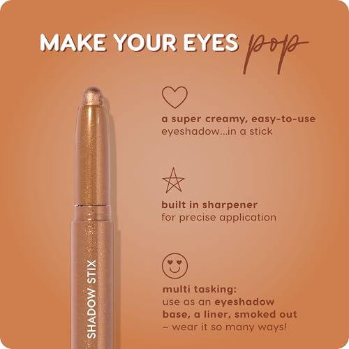 ColourPop Shadow Stix - Cream Eyeshadow Stick with Long-Lasting Color - Multi-Use Cream Makeup with a Built-In Sharpener & Precise Tip for Easy Application - Walk of Fame (0.05 oz)