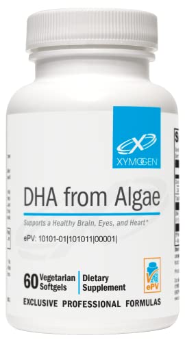 XYMOGEN DHA from Algae - DHA Omega-3 Supplement - Supports Brain, Eye, Heart + Immune Health (60 Softgels)