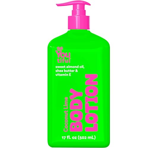 BeYoutiful Coconut Lime Super Smooth Body Lotion for Dry Skin, Natural Hydrating Moisturizer for Kids and Teens, Cruelty Free Skin Care, 13.5oz
